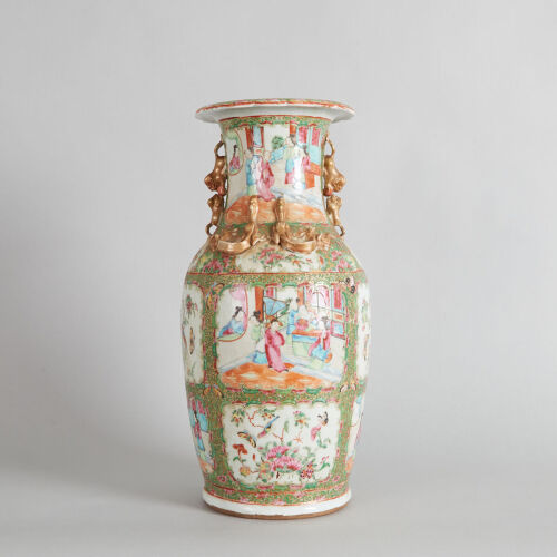 A 19th Century Chinese Canton Famille Rose Vase with handles