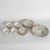 A Chinese Late Qing Dynasty Canton Famille Rose Tea Set - 13 pieces