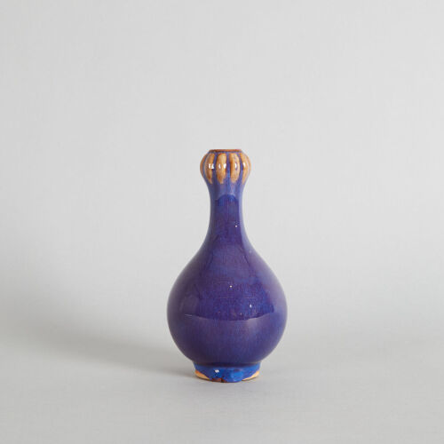 A 19th Century Chinese Qing Dynasty Purple-Glazed Garlic-Mouth Vase