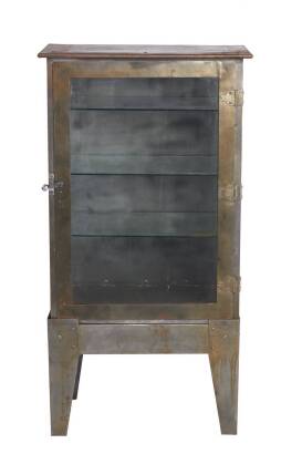 A Metal and Glass Cabinet