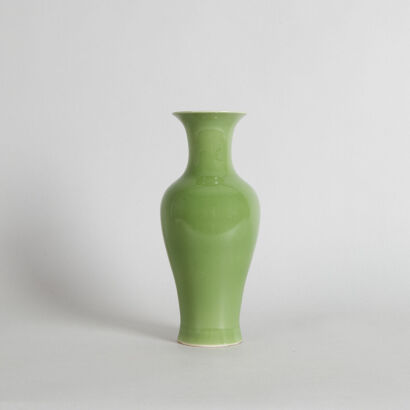 A Chinese Green-Glazed Vase (Da Qing Yongzheng Nian Zhi Mark)