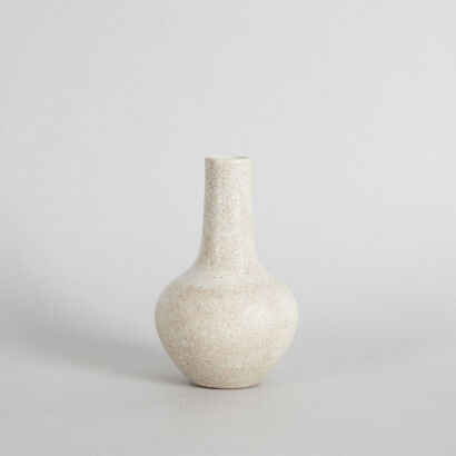 A 19th Century Chinese Crackle-Glazed White Bottle Vase (Yongzheng Nian Zhi Mark)