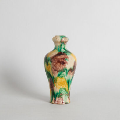 A 19th Century Chinese Sancai Garlic-Mouth Vase