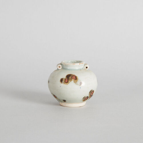 A Late 14th Century Chinese Yuan Dynasty Spotted Jar with two handles