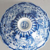 A Chinese Blue and White Barbed-Rim Saucer and Wood Stand (Da Ming Xuande Nian Zhi Mark) - 3
