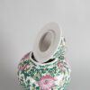A Chinese Famille Rose Temple Jar and Wood Stand (Da Qing Qianlong Nian Zhi Mark) - 2