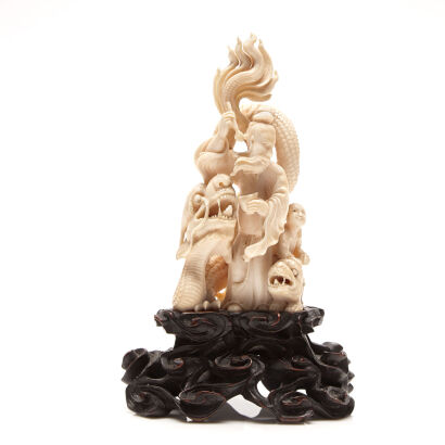 A Late-19th Century Yegong Haolong Ivory Carving