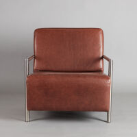 A Tan Leather Bauhaus Style Armchair