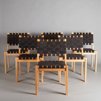 A Set of Six Alvar Aalto 611 Chairs for Artek