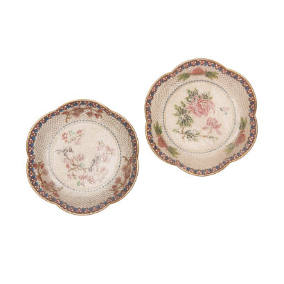 A Pair of Plique-a-Jour Dishes