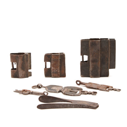 Three 19th Century Tibetan Locks with keys