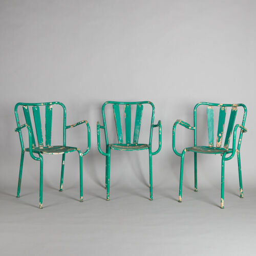 A Set of Three French Cafe Chairs