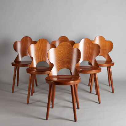 A Rare Suite of Six Baumann Chairs by Tr&egrave;fle