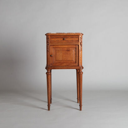 A French Antique Marble Topped Nightstand