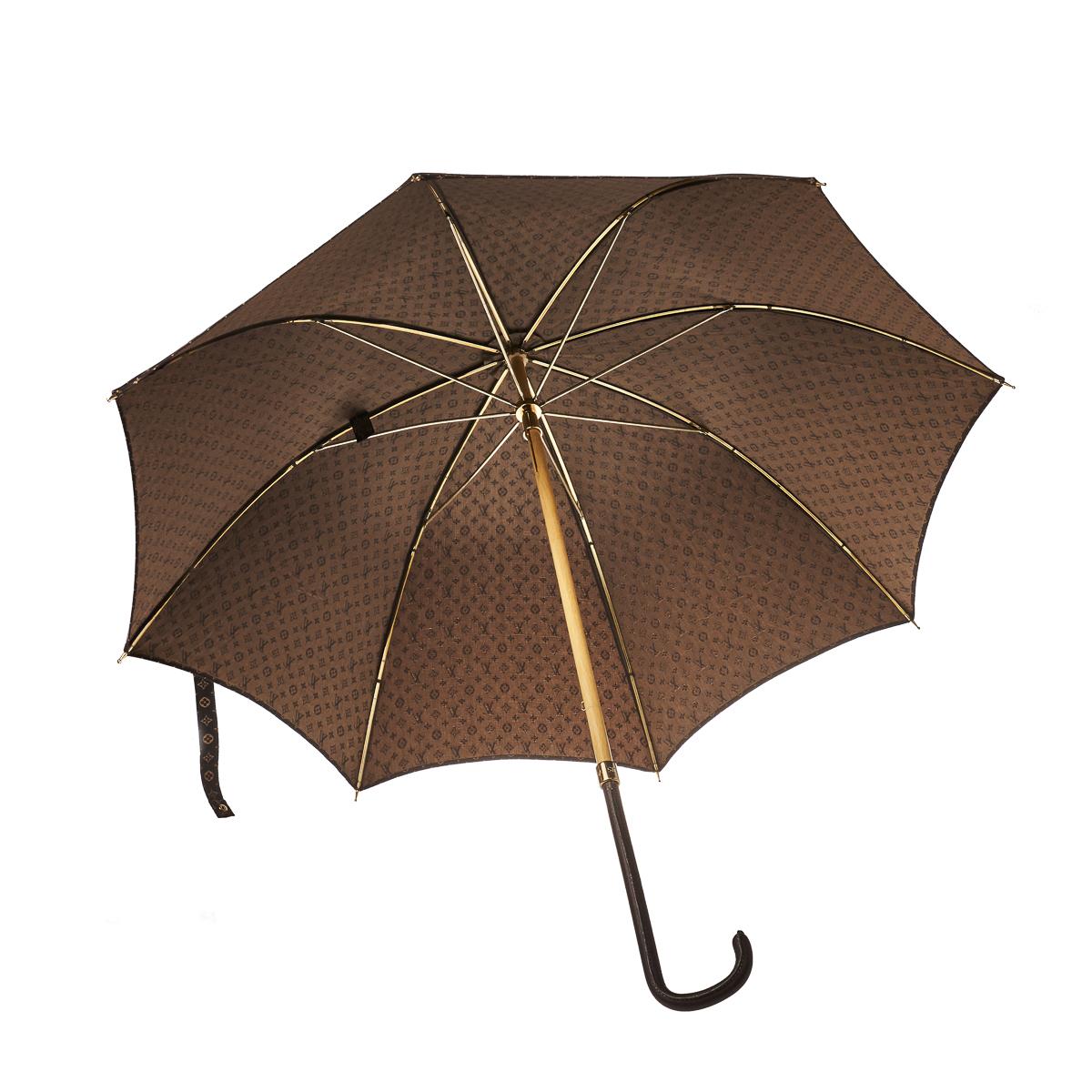 Authentic MONOGRAM Brown Louis Vuitton Umbrella, Made In France