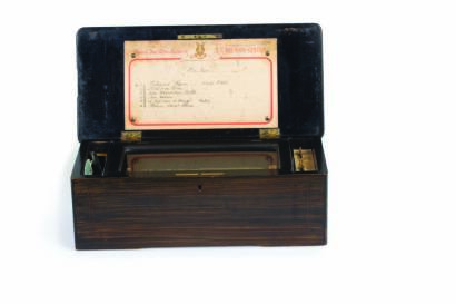 A 19th-Century Swiss Simulated Rosewood Music Box with Six Airs C. 1880