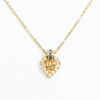 Christian Dior Logo Heart Rhinestone Pendant Necklace - 3