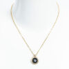 Christian Dior Logo Round Rhinestone Pendant Necklace - 2