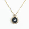 Christian Dior Logo Round Rhinestone Pendant Necklace - 3