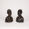 A Pair of Small Nigerian Carved Busts - 2