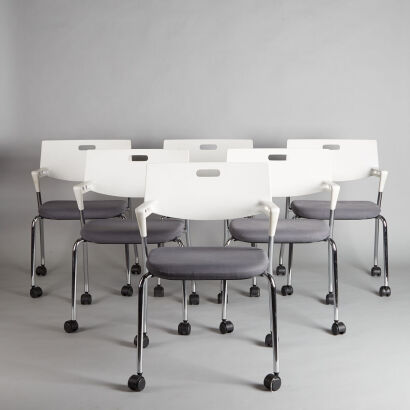 A Set of Six Vitra Visaroll 2 Visitor Chairs by Antonio Citterio