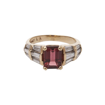 14ct Tourmaline and Diamond Ring