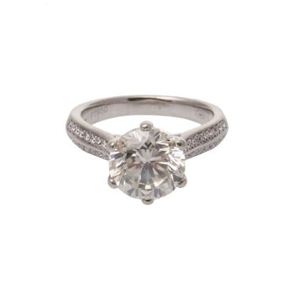 4.04ct Round H SI 1 Important Diamond Ring