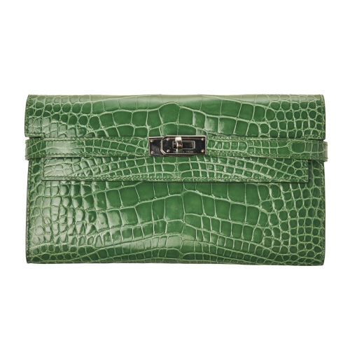 Hermès Cactus Alligator Mississippiensis Lisse Long Kelly Wallet