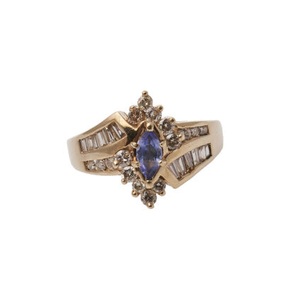 14ct Tanzanite and Diamond Ring