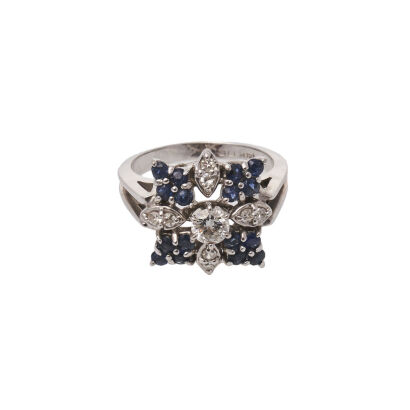 14ct Diamond and Sapphire Ring