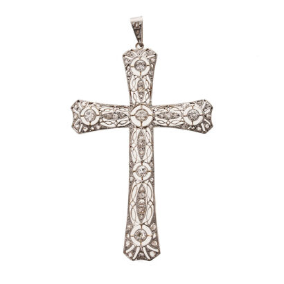 18ct Edwardian Diamond Cross Pendant