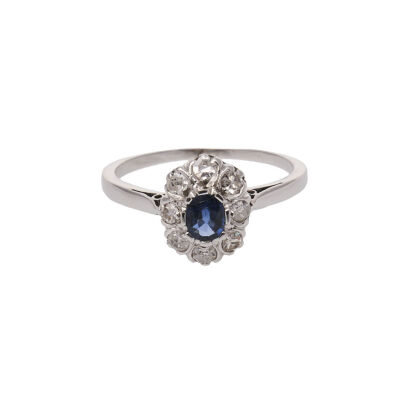 18ct Vintage Sapphire and Diamond Ring