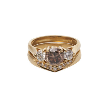 18ct Cognac Diamond Ring Set