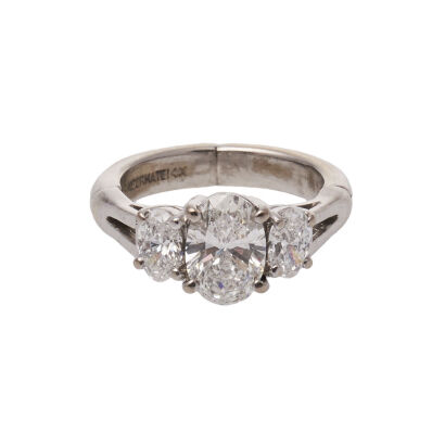 14ct and 18ct Oval Three Stone Diamond Ring