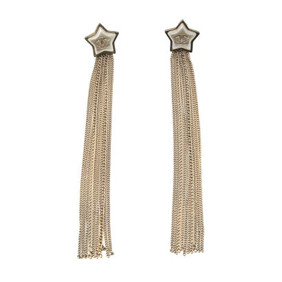 Chanel CC Star Fringe Earrings