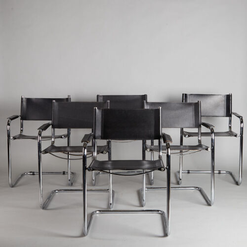 A Set of Six Cantilever Chairs In The Style Of Mart Stam