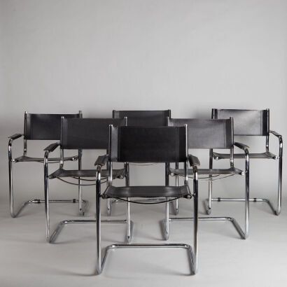 A Set of Six Cantilever Chairs In The Style Of Mart Stam