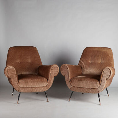 A Superb Pair of Italian Gigi Radice Armchairs