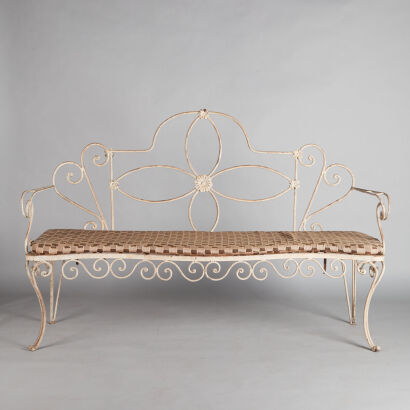 A Wonderful French Iron Garden Bench Seat