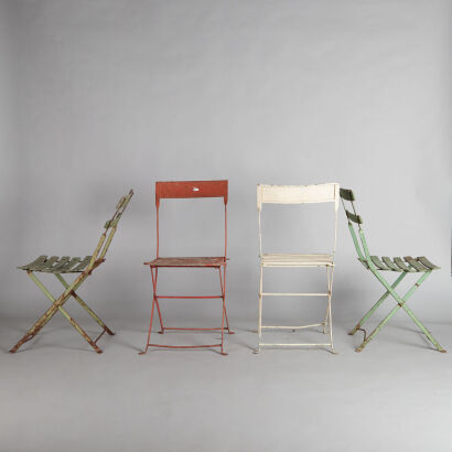 A Set of Four Vintage French Bistro Chairs