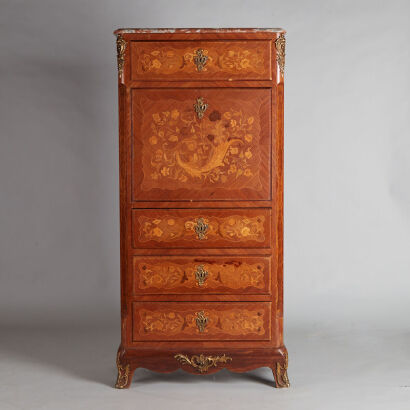A Stunning Marble-Topped French Secretaire