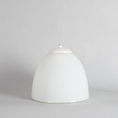 A Vintage Czech School Milk Glass Lamp