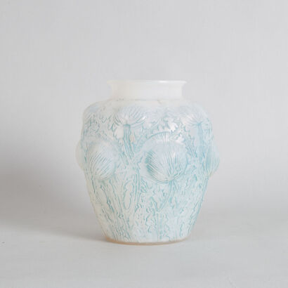 A Rene Lalique 'Domremy' Opalescent Glass Vase
