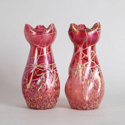 A Pair of Loetz Art Nouveau Glass Vases