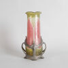 A Loetz Art Nouveau Iridescent Glass Vase in a Pewter Mount