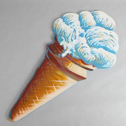 A Denis Bourke Painted Ice Cream Sign