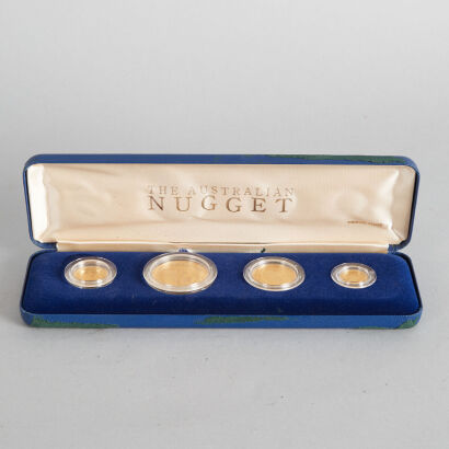 Four Fine Gold Australian Nugget Coins 1986