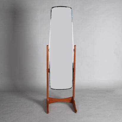 A Mid-Century Floor Standing Mirror