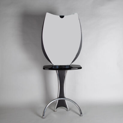 A Modernist Mirrored Hallway Console