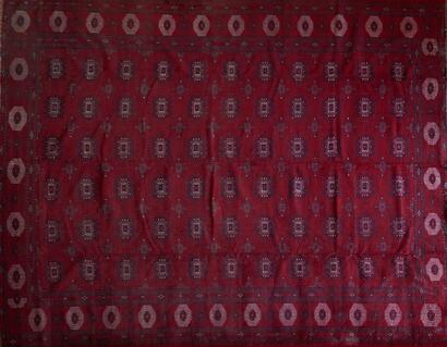 A Large Hand-Knotted Wool Pile Iranian Turkoman Carpet